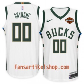NBA Milwaukee Bucks Trikot Benutzerdefinierte Nike 2017-18 Weiß Swingman - Herren
